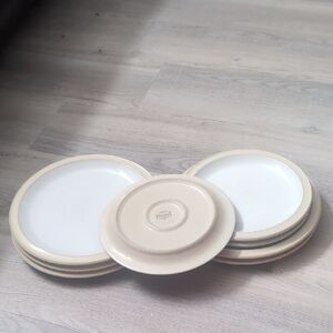 Corelle Beige and White Dinnerware Set